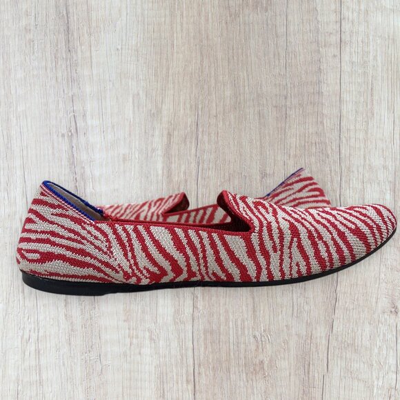 ROTHY'S The Loafer Size 9 Red Zebra Print Knit Shoes Slip-On Loafers Flats - Picture 10 of 11